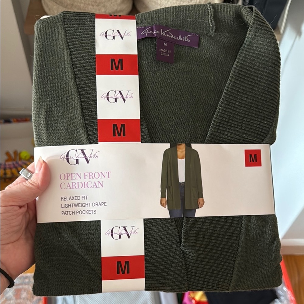 Open Front Cardigan - Green